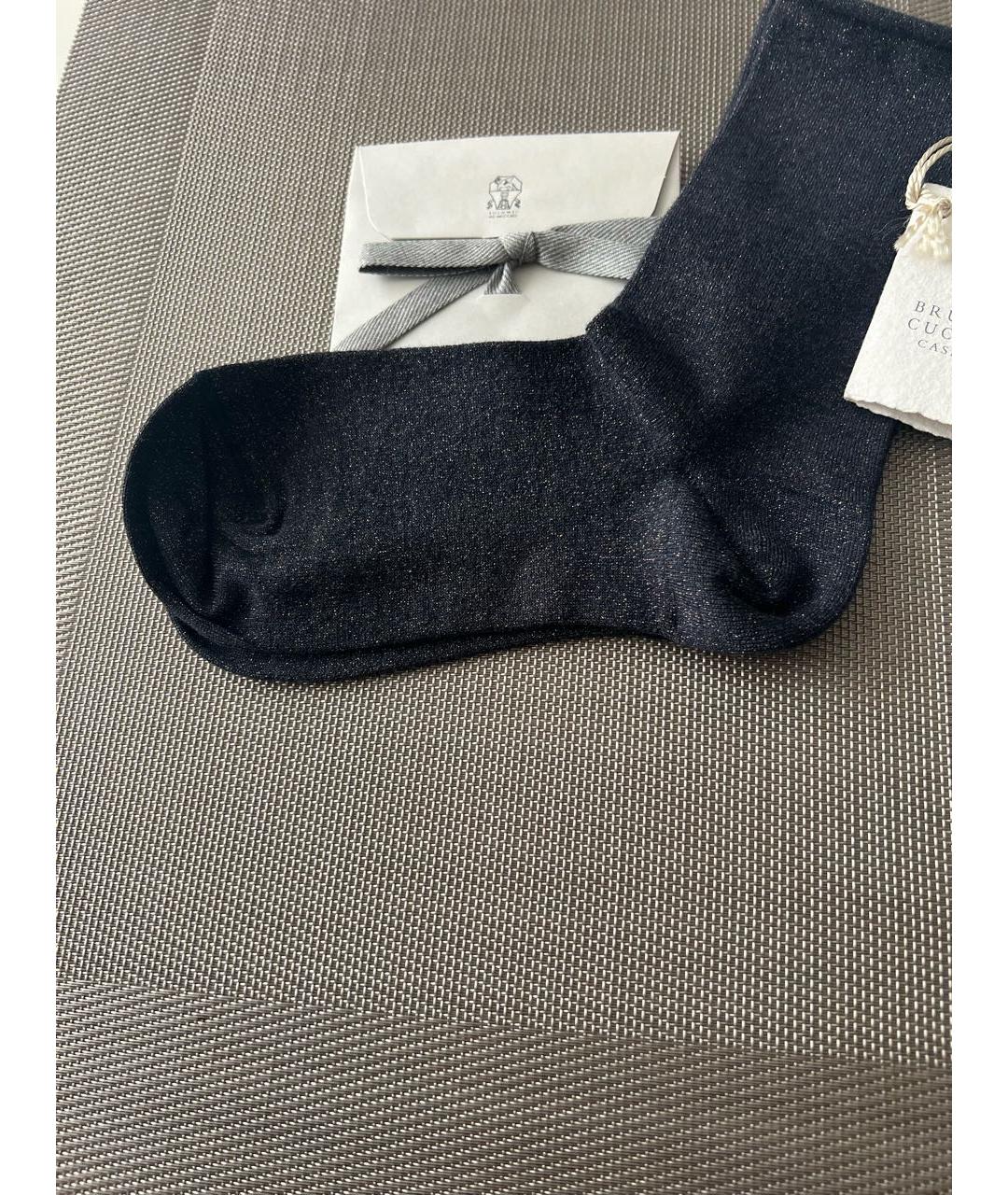 BRUNELLO CUCINELLI Антрацитовые носки, чулки и колготы, фото 2
