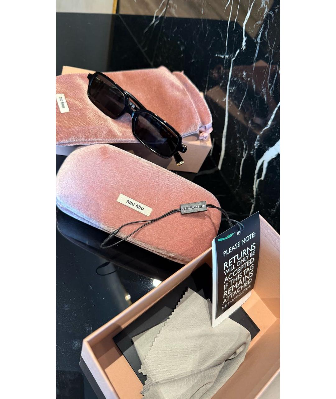 MIU MIU Черные пластиковые солнцезащитные очки, фото 6