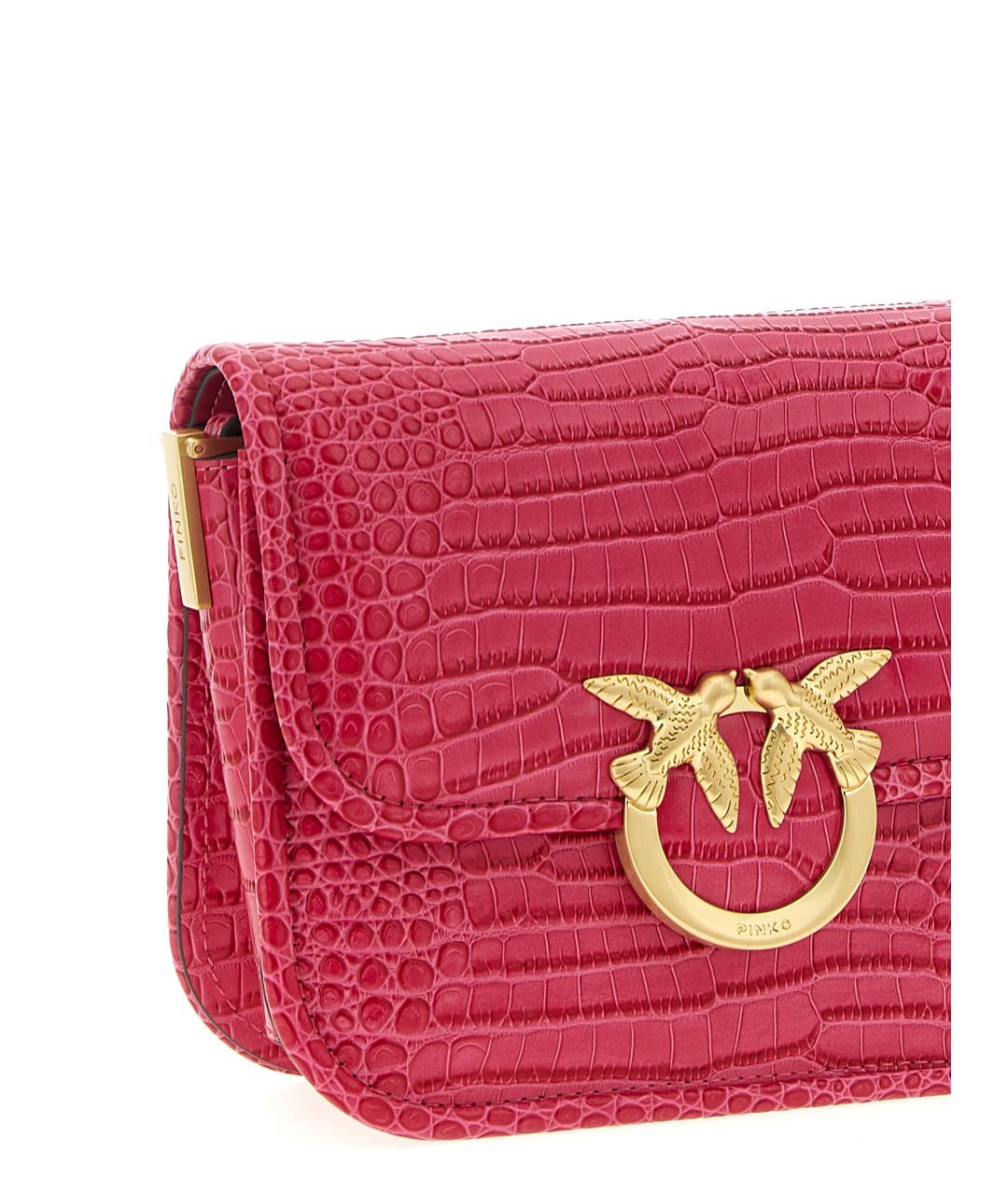 PINKO Фуксия кожаная сумка через плечо, фото 3