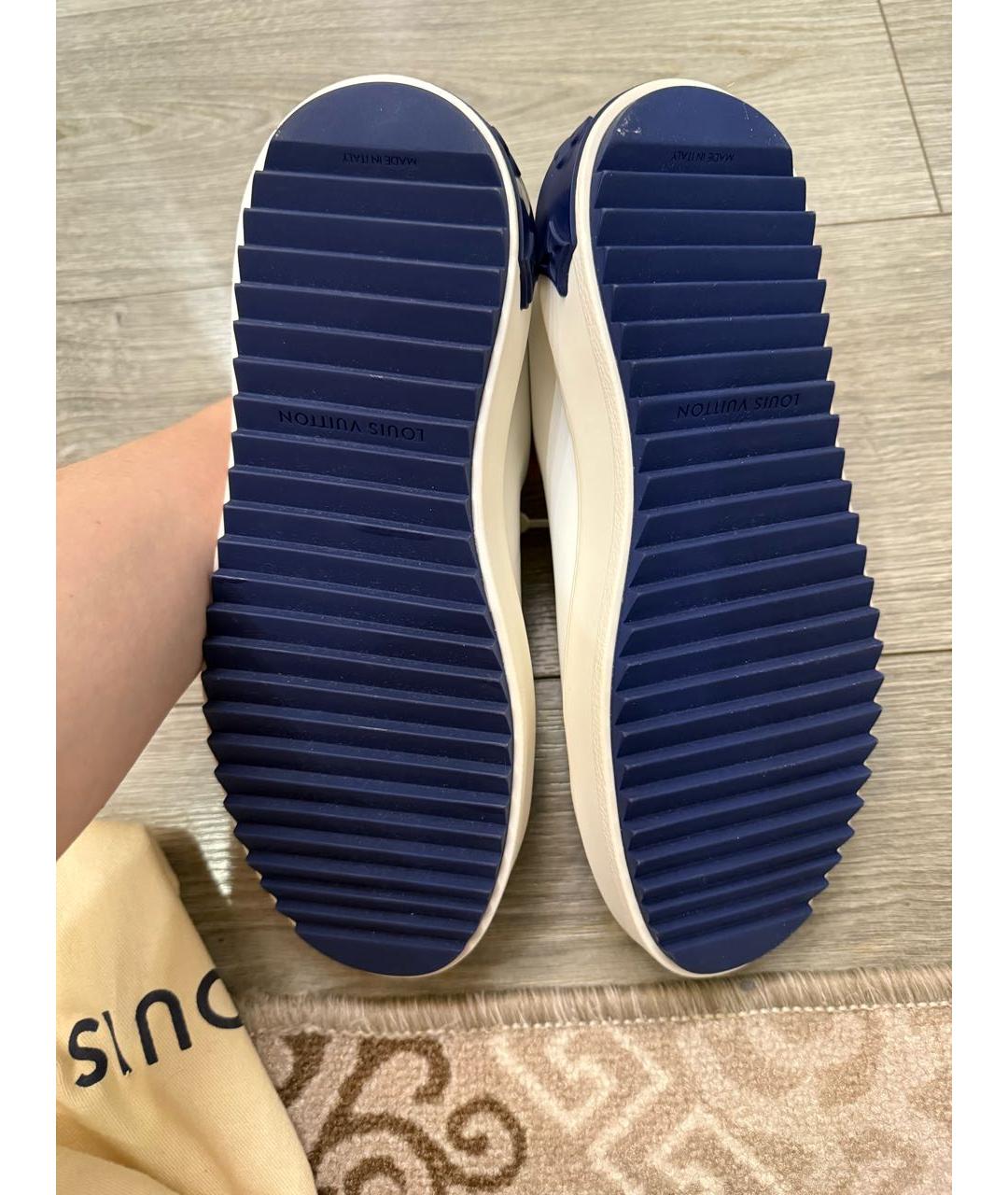 LOUIS VUITTON Белые кожаные кеды, фото 5