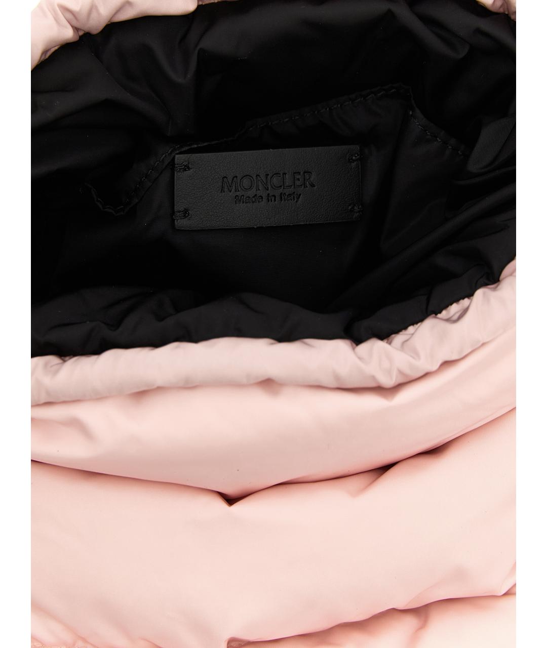 MONCLER Розовая синтетическая сумка через плечо, фото 4