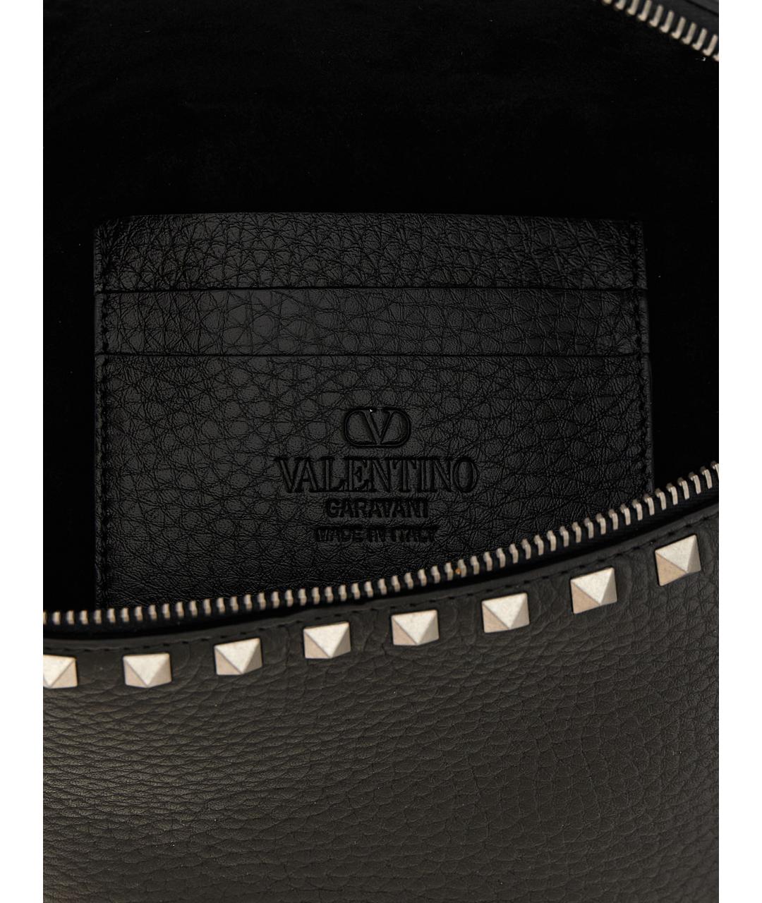 VALENTINO Черная кожаная поясная сумка, фото 4