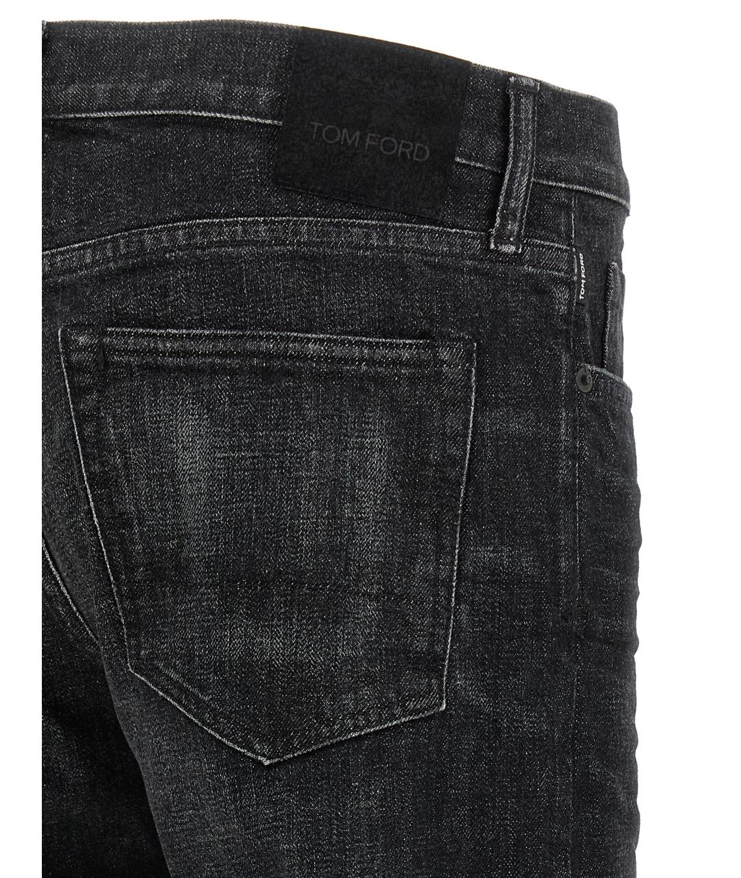 TOM FORD Черные хлопковые прямые джинсы, фото 4