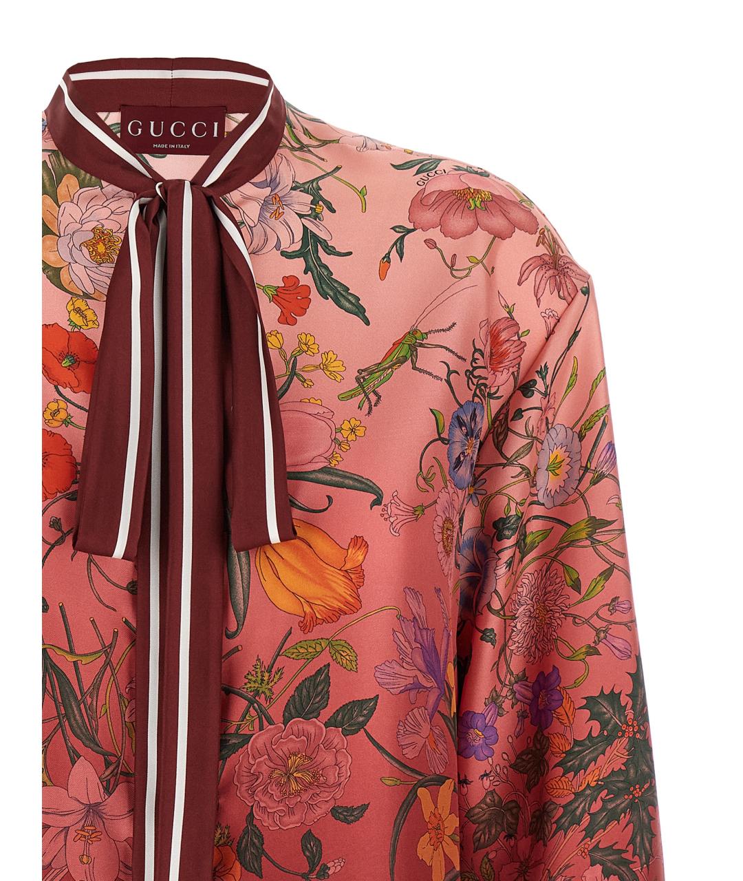 GUCCI Мульти шелковая блузы, фото 3