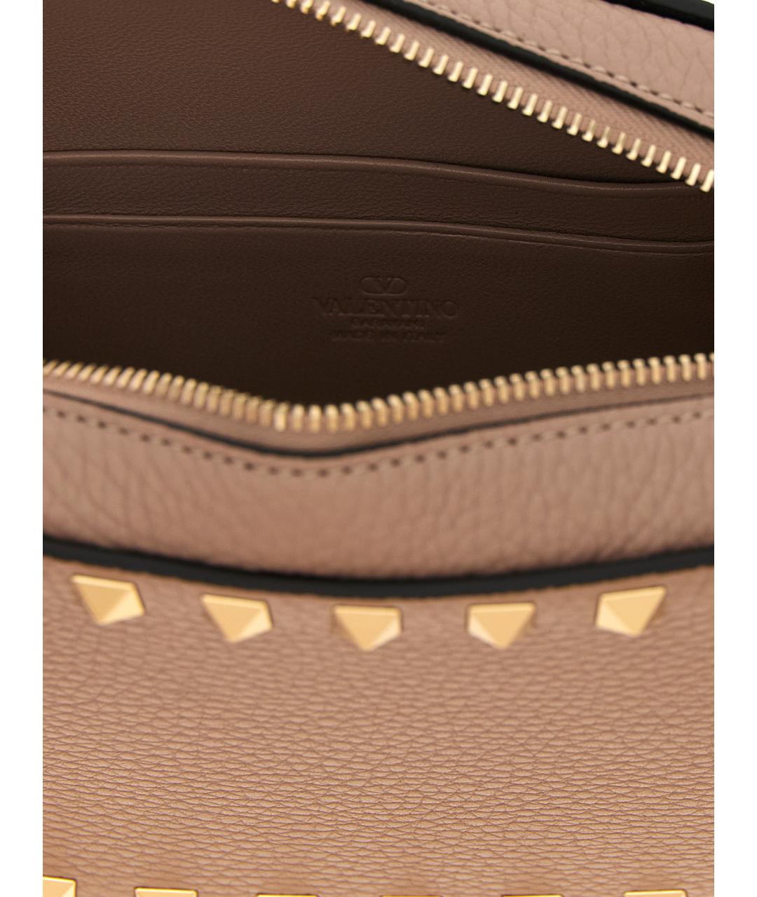 VALENTINO Розовая кожаная сумка через плечо, фото 4