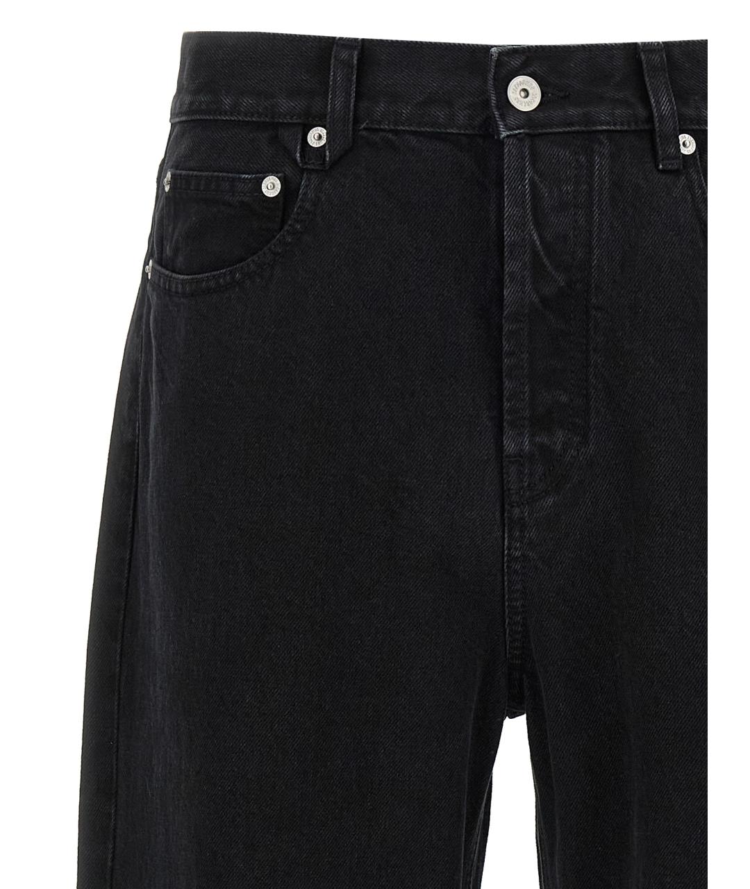 JACQUEMUS Черные хлопковые прямые джинсы, фото 3