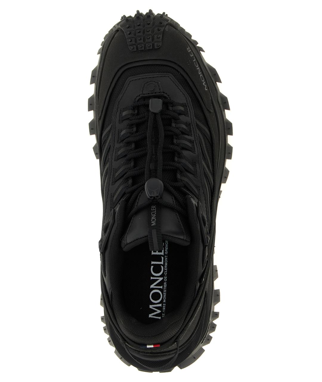 MONCLER Черные синтетические низкие кроссовки / кеды, фото 4