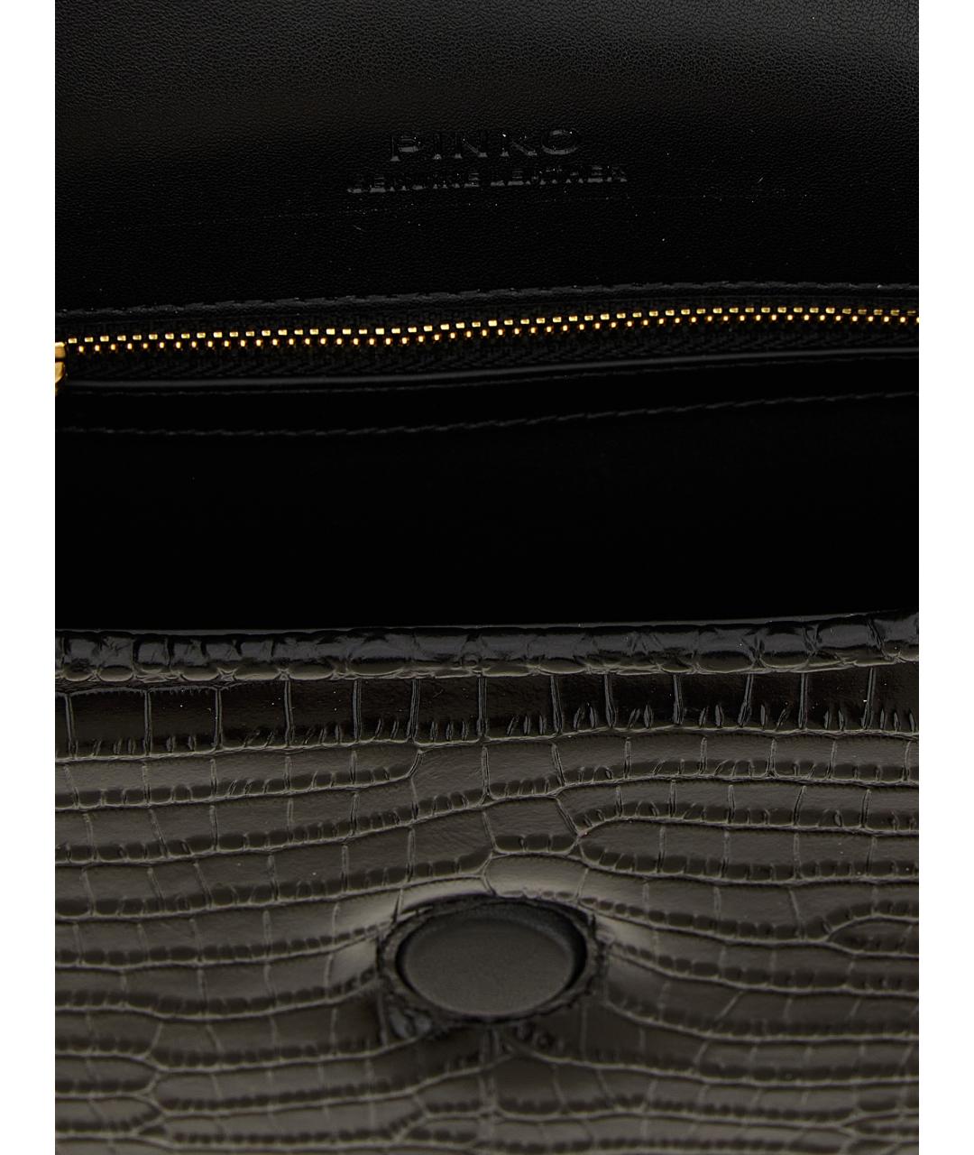 PINKO Черная кожаная сумка через плечо, фото 4