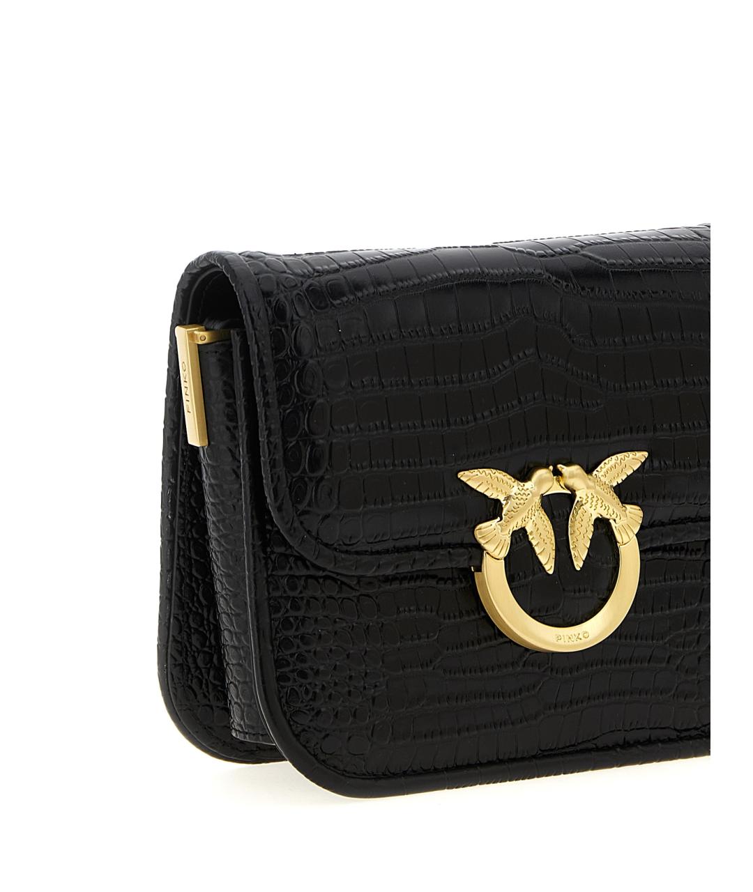 PINKO Черная кожаная сумка через плечо, фото 3