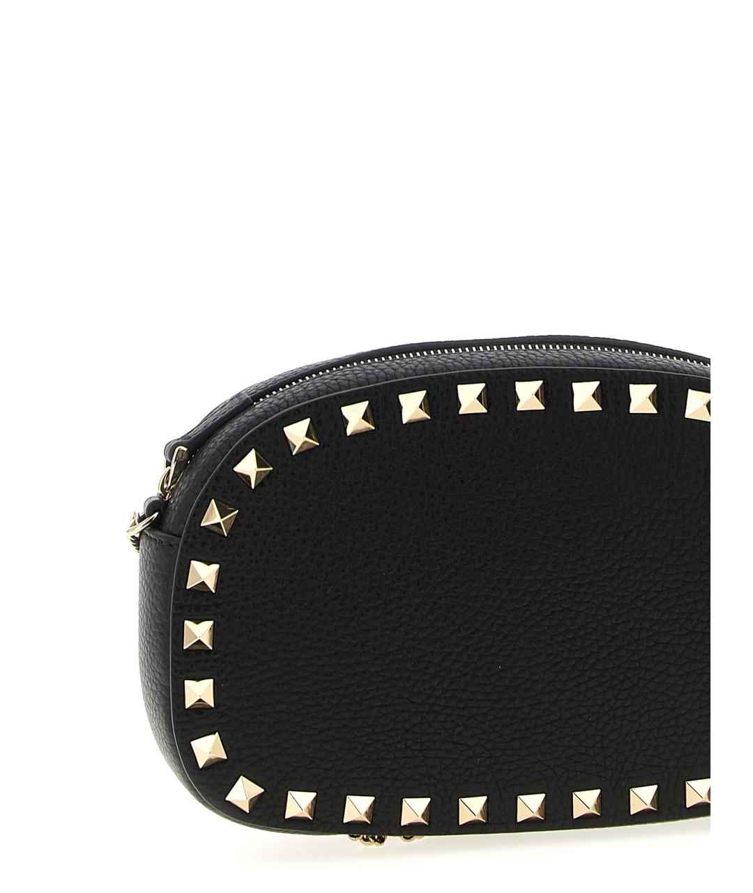 VALENTINO Черная кожаная сумка через плечо, фото 3