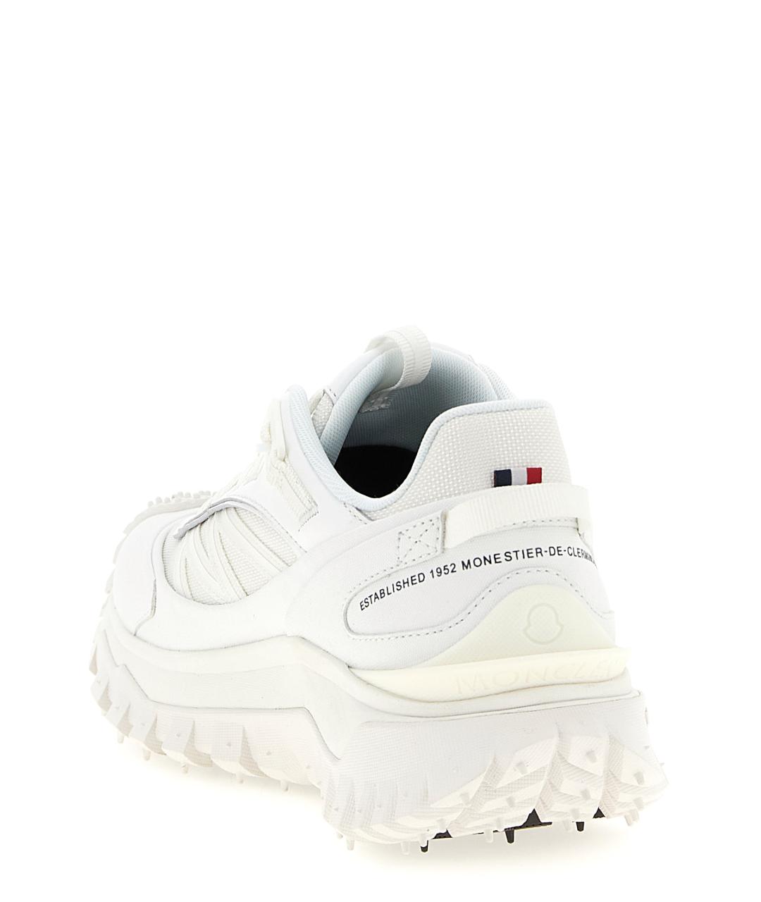 MONCLER Белые синтетические низкие кроссовки / кеды, фото 3