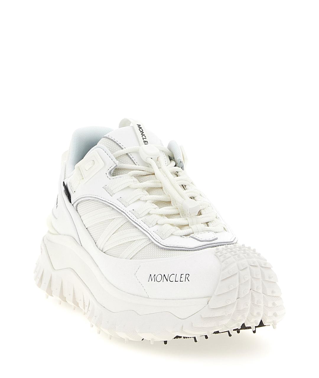 MONCLER Белые синтетические низкие кроссовки / кеды, фото 2