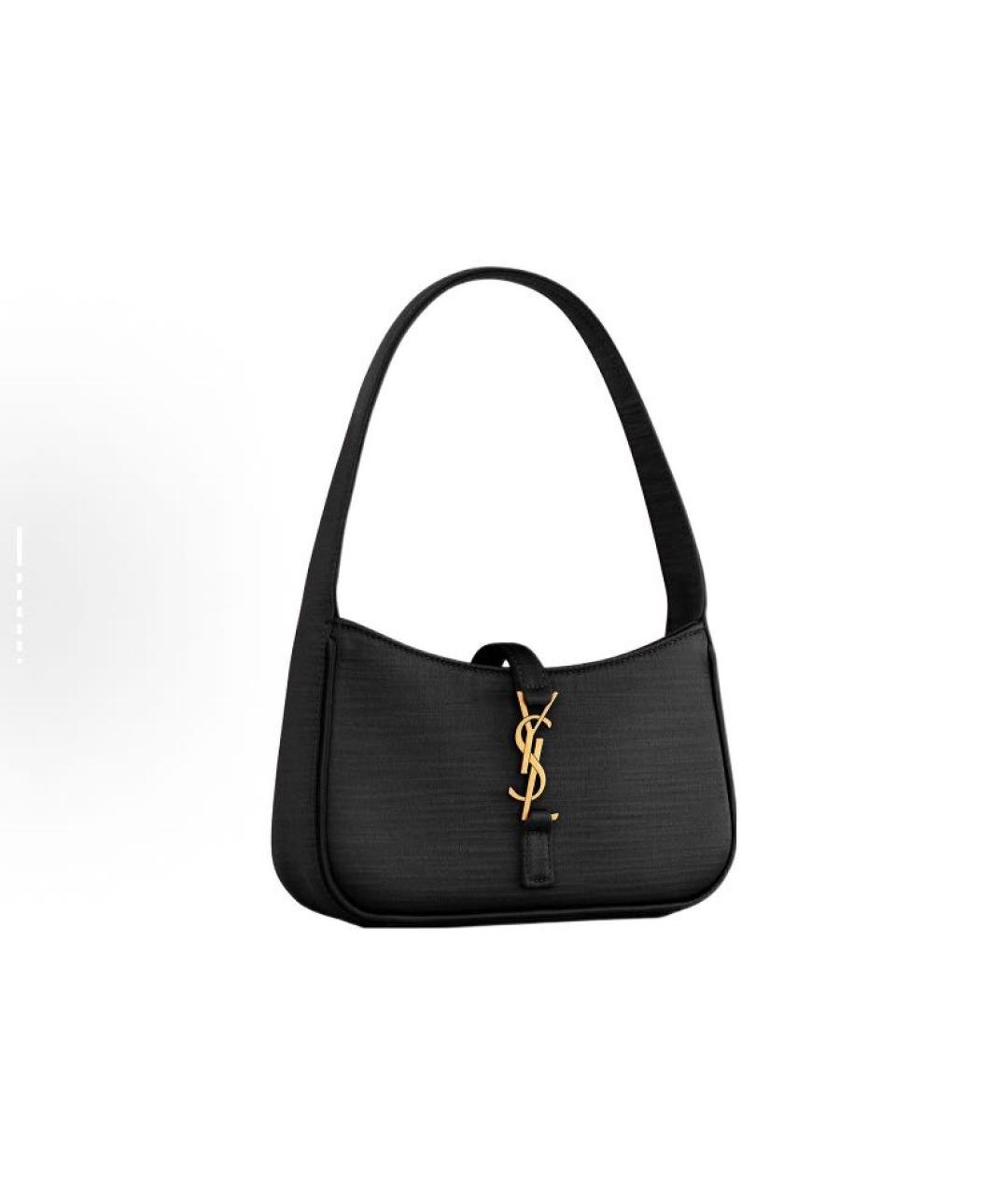 SAINT LAURENT Черная тканевая сумка через плечо, фото 2
