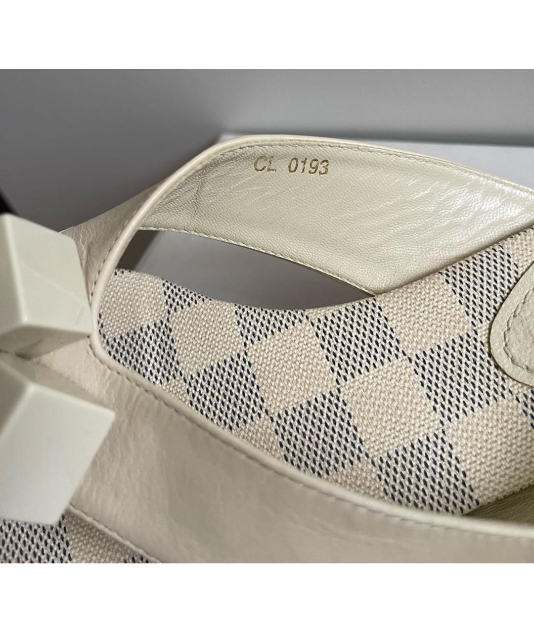 LOUIS VUITTON Бежевые кожаные шлепанцы, фото 6