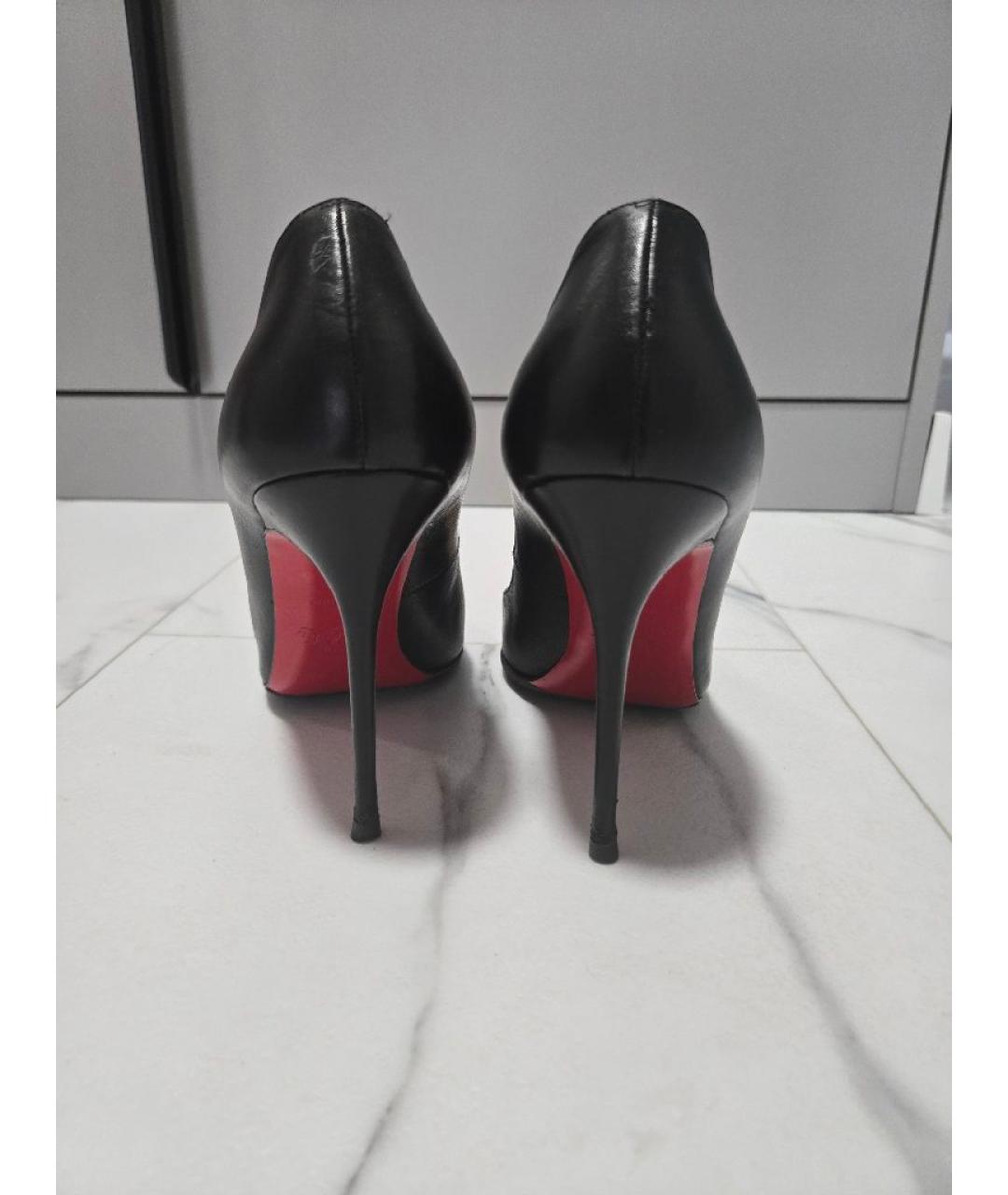 CHRISTIAN LOUBOUTIN Черные кожаные туфли, фото 4