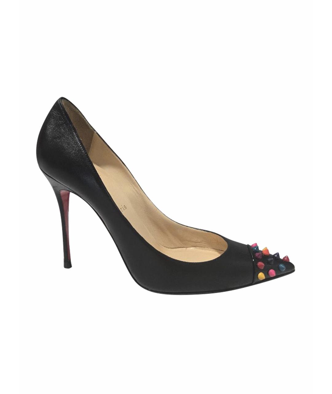 CHRISTIAN LOUBOUTIN Черные кожаные туфли, фото 1