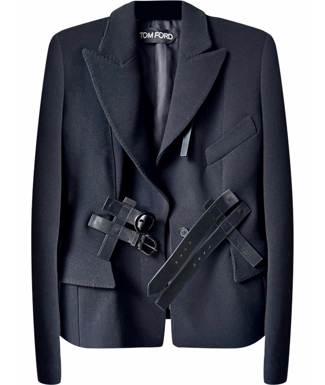 TOM FORD Черное шерстяное пальто, фото 1
