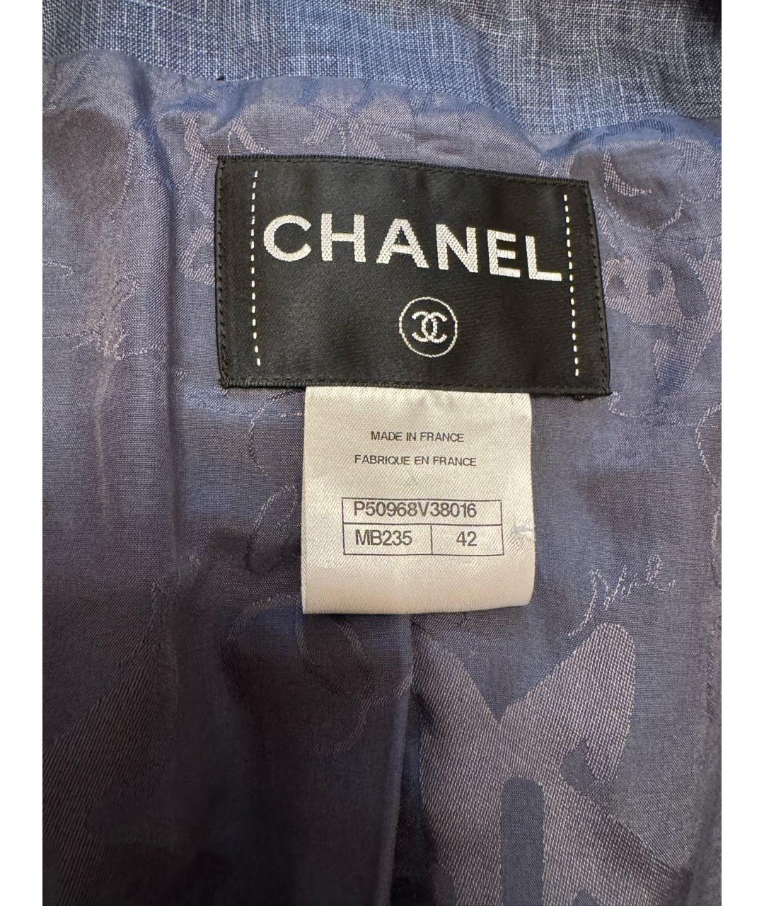 CHANEL Бордовый хлопковый жакет/пиджак, фото 3