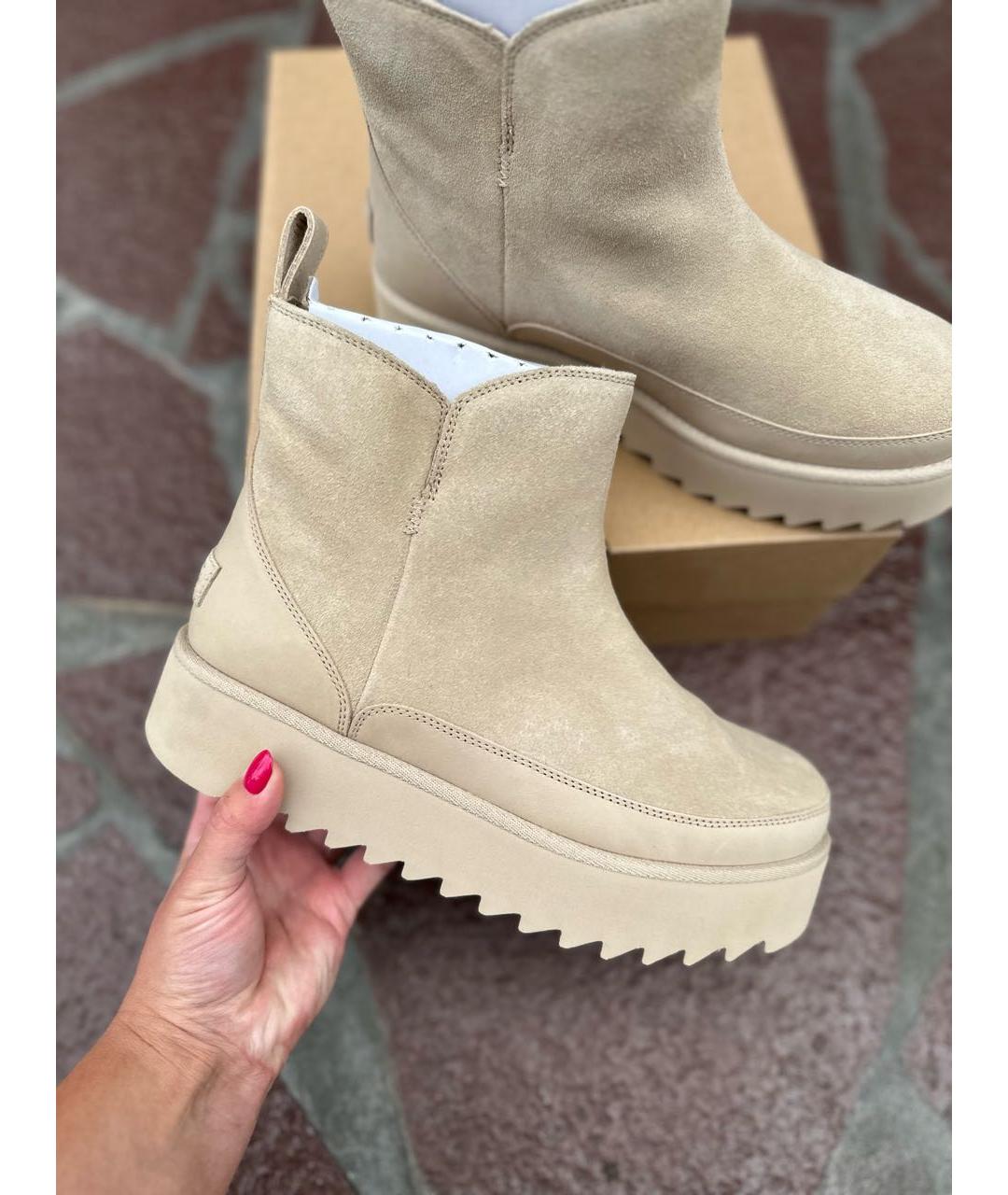 UGG AUSTRALIA Бежевые замшевые ботинки, фото 8