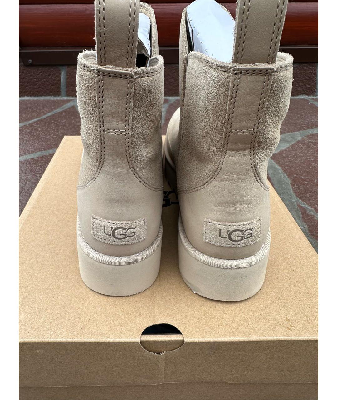 UGG AUSTRALIA Бежевые замшевые ботинки, фото 4
