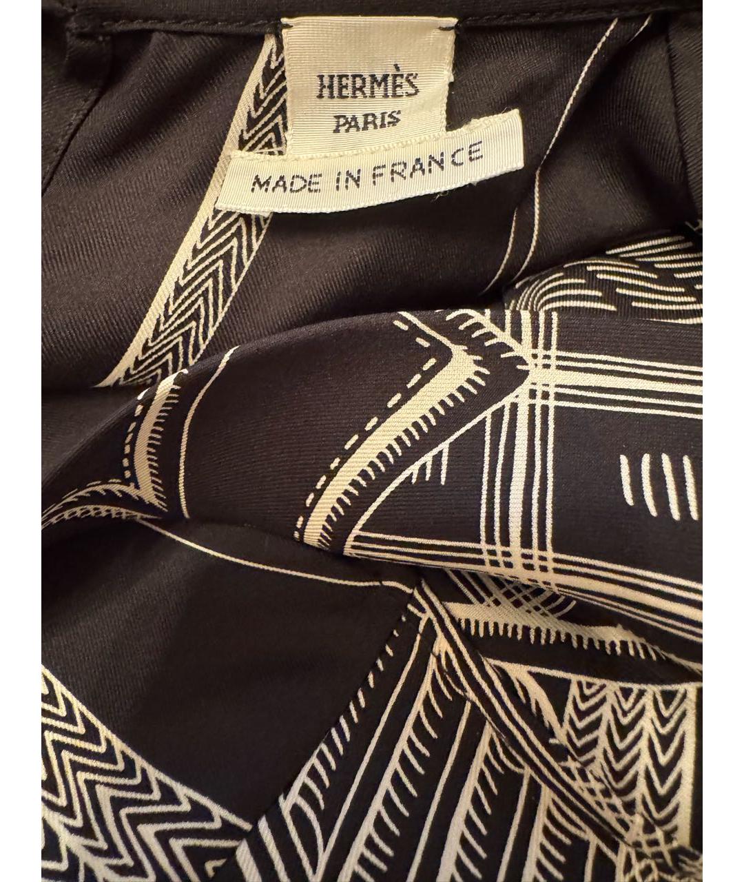 HERMES Черное шелковое платье, фото 3