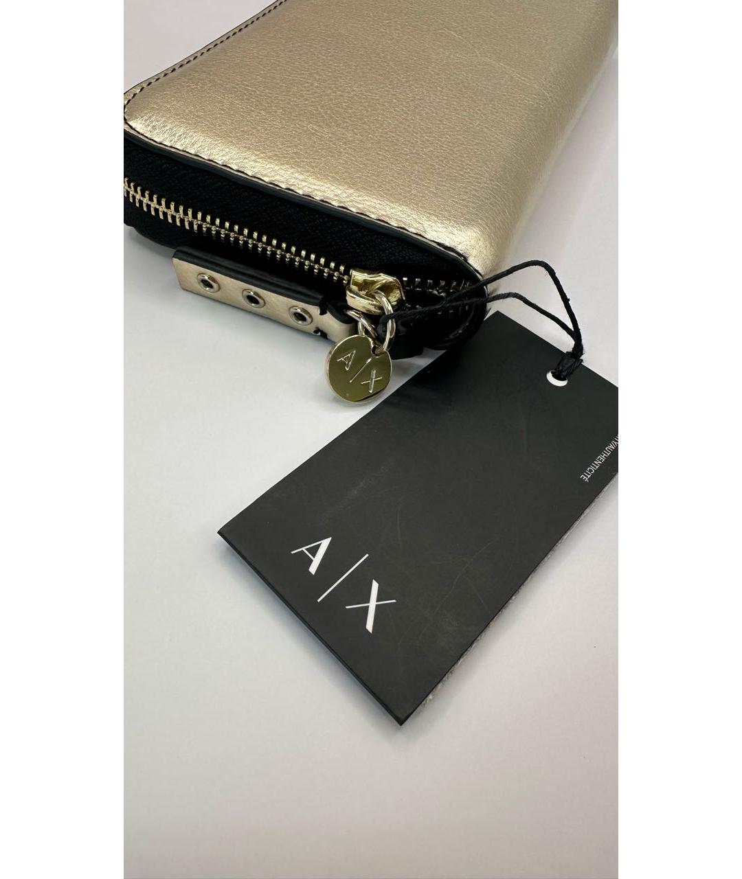 ARMANI EXCHANGE Золотой кошелек из искусственной кожи, фото 2