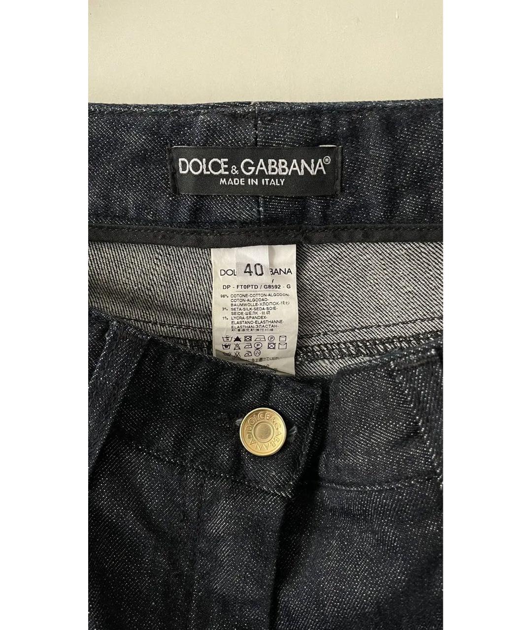 DOLCE&GABBANA Черные хлопковые джинсы клеш, фото 3