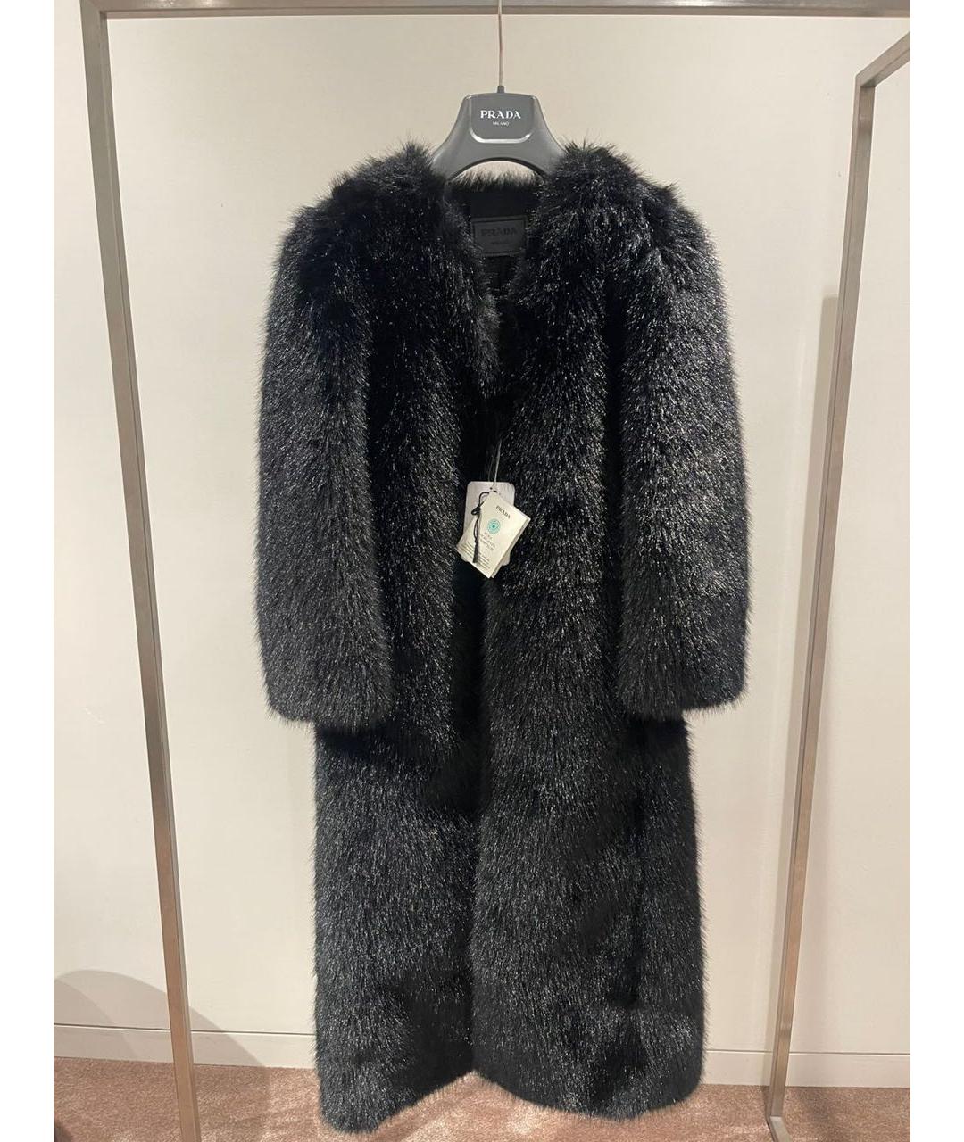 PRADA Черная полиэстеровая шуба, фото 2