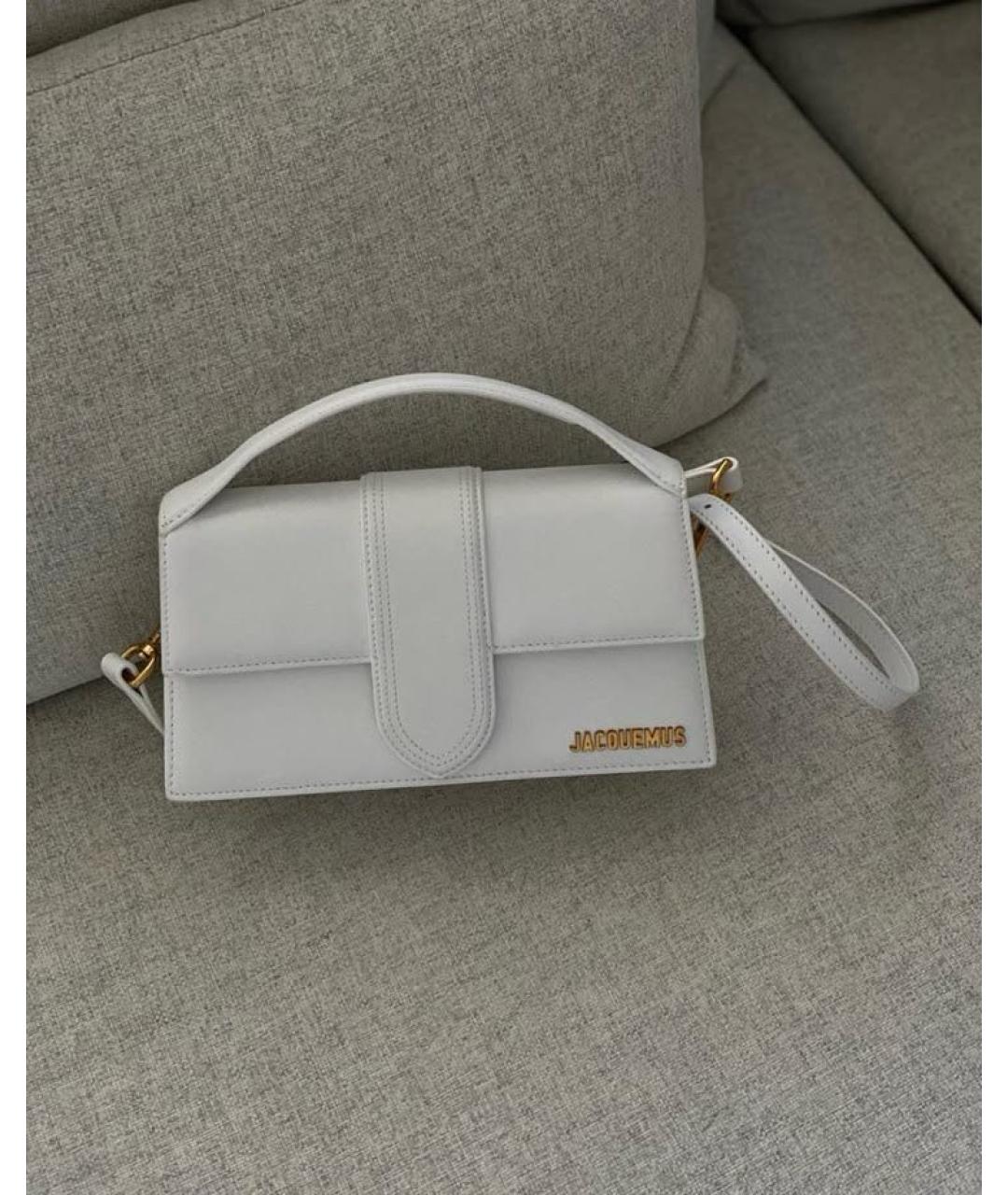 JACQUEMUS Белая кожаная сумка через плечо, фото 3
