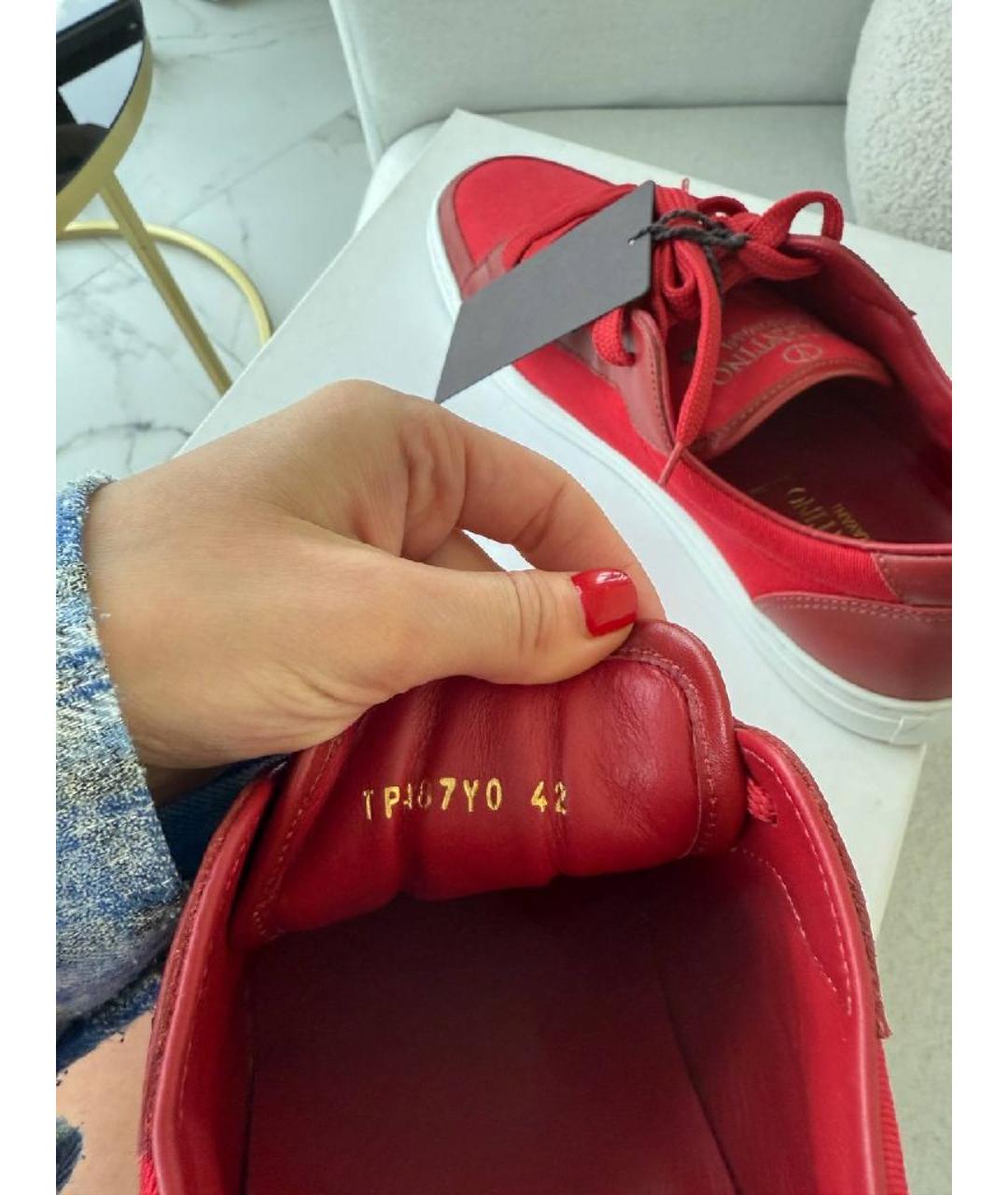 VALENTINO Бордовые кеды, фото 3