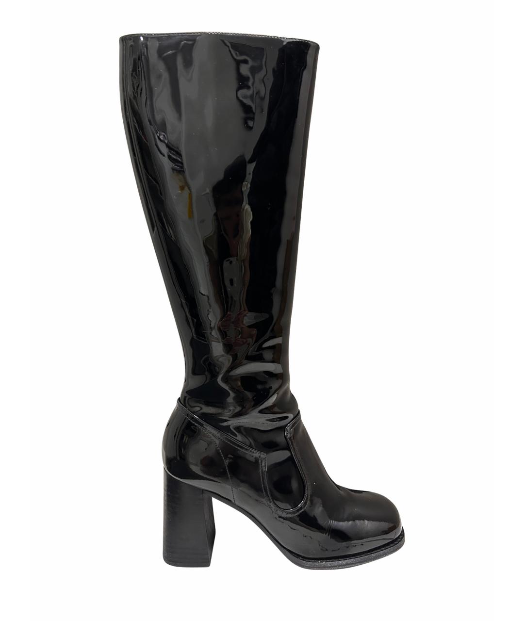 MARC JACOBS Черные сапоги из лакированной кожи, фото 1