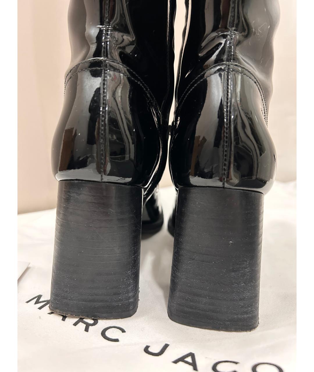 MARC JACOBS Черные сапоги из лакированной кожи, фото 4