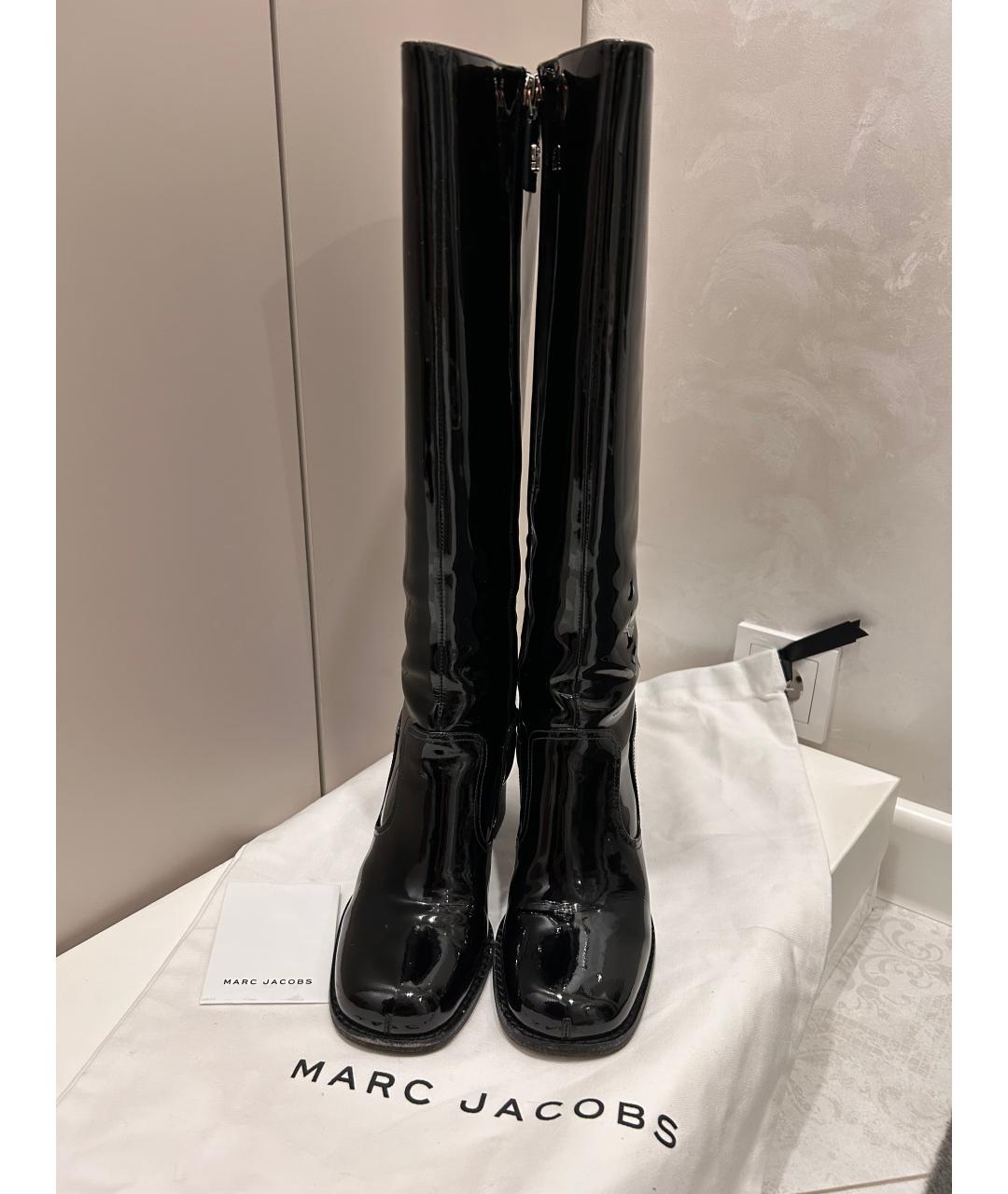 MARC JACOBS Черные сапоги из лакированной кожи, фото 2