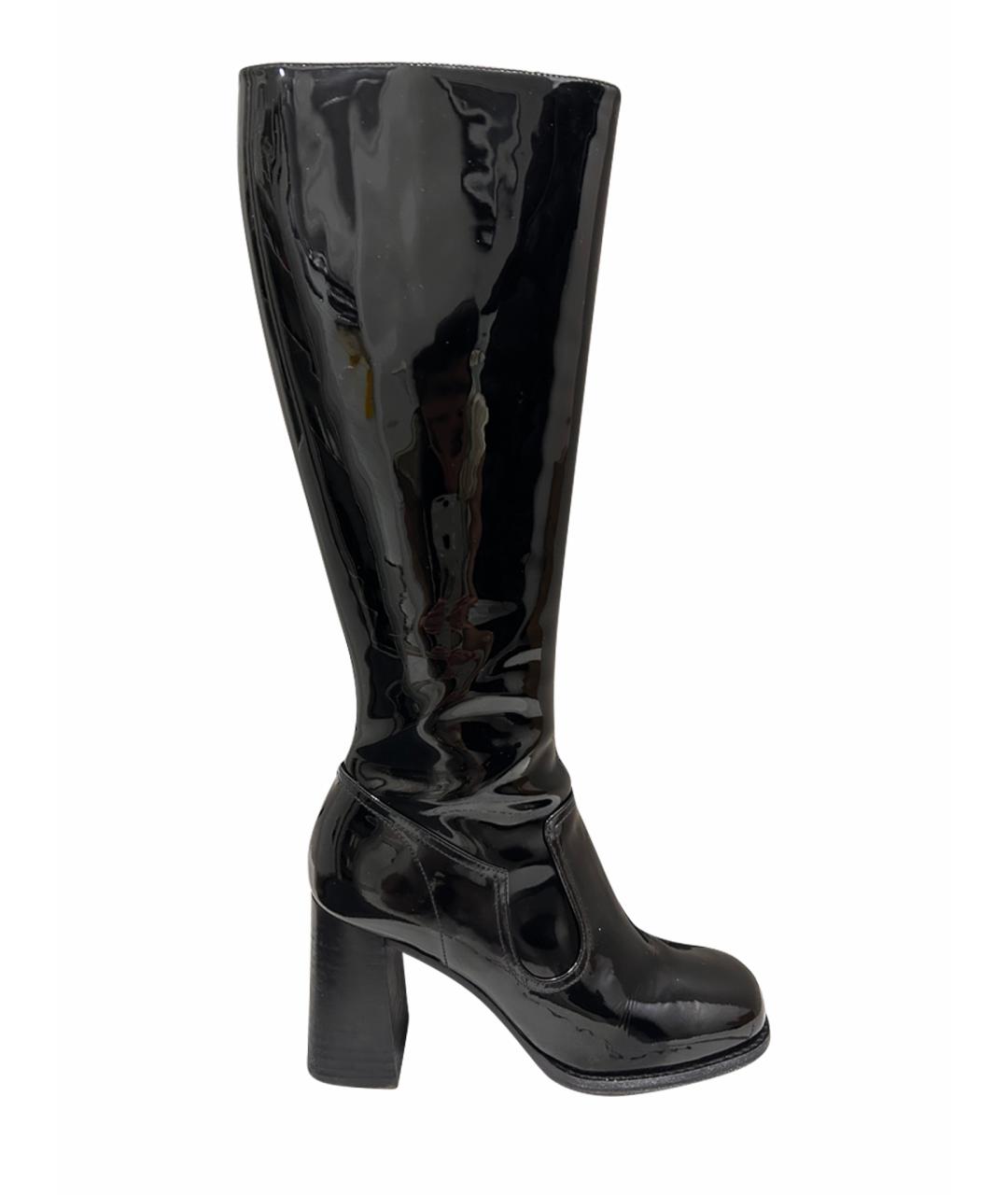 MARC JACOBS Черные сапоги из лакированной кожи, фото 9