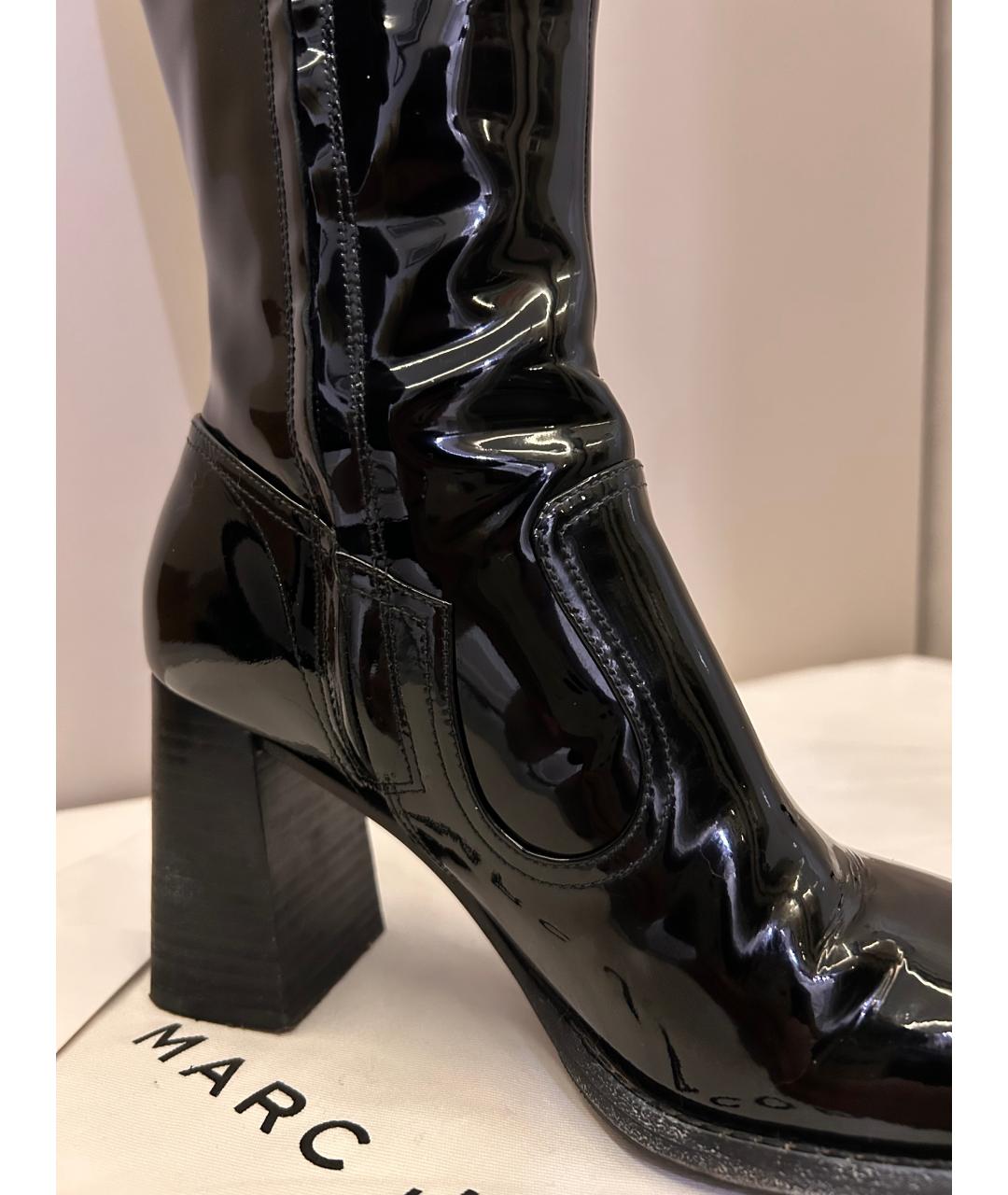 MARC JACOBS Черные сапоги из лакированной кожи, фото 7