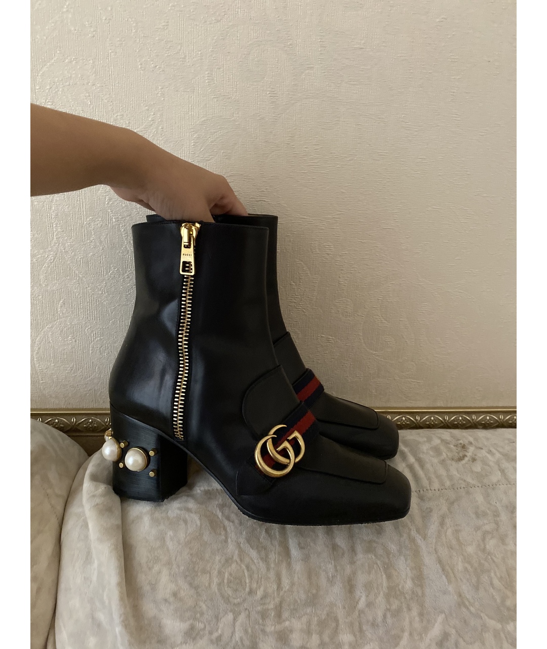 GUCCI Черные кожаные ботильоны, фото 3