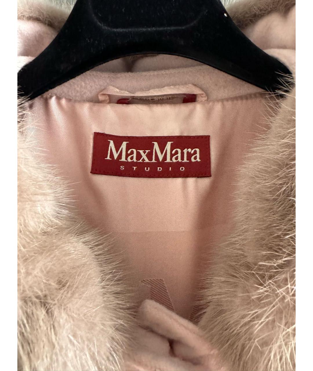 MAX MARA STUDIO Розовое шерстяное пальто, фото 3