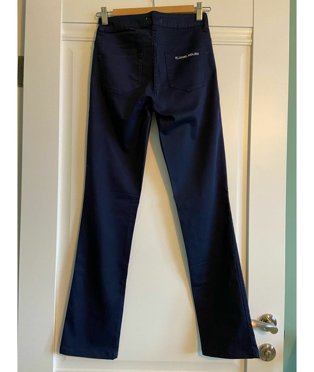 BLUGIRL Синие хлопко-полиэстеровые джинсы клеш, фото 2