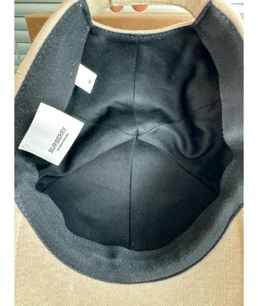 BURBERRY Бежевая хлопковая кепка, фото 3
