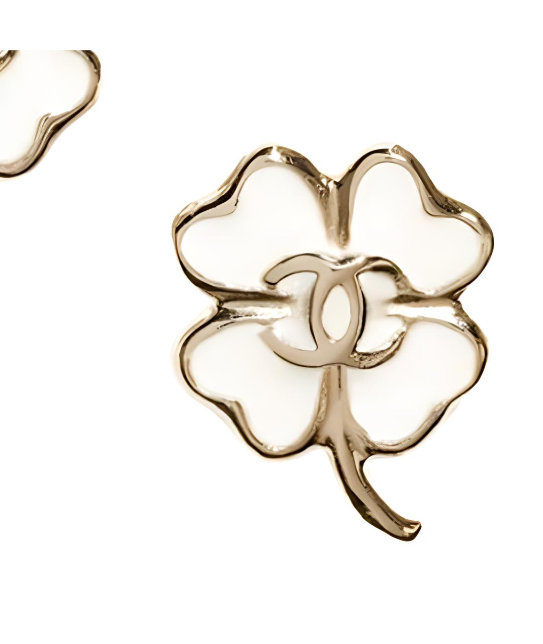 CHANEL Золотые металлические серьги, фото 3