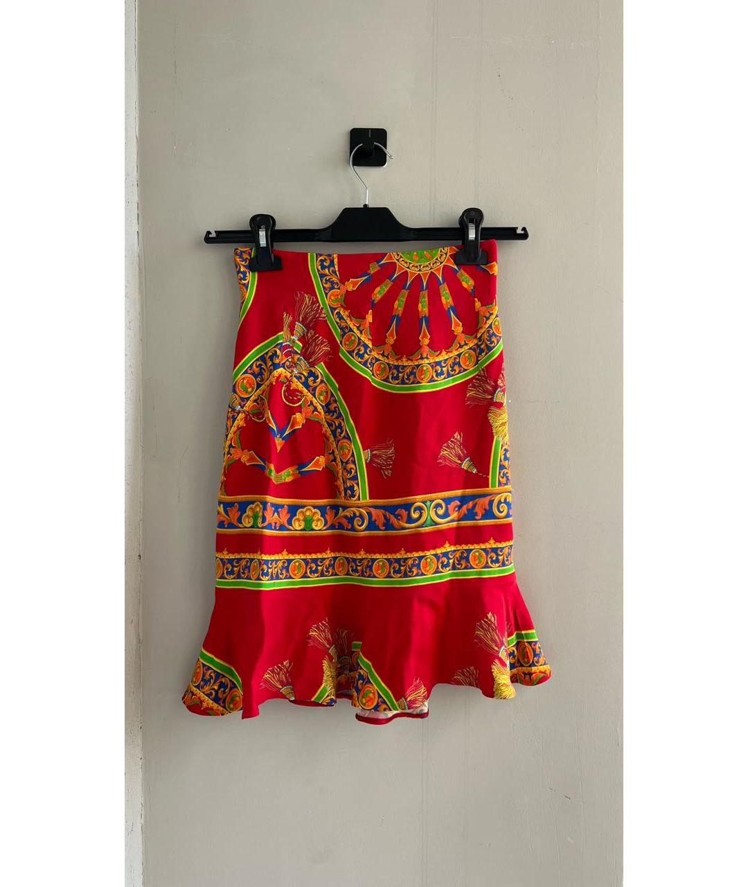 DOLCE&GABBANA Мульти вискозная юбка миди, фото 5