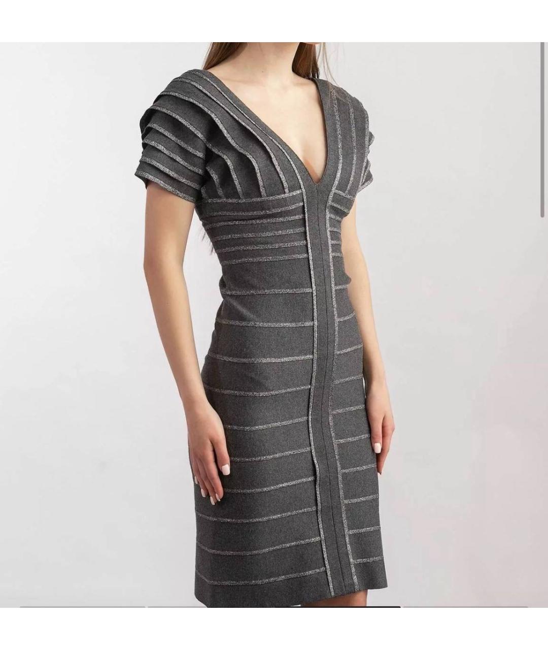 HERVE LEGER Антрацитовое повседневное платье, фото 8