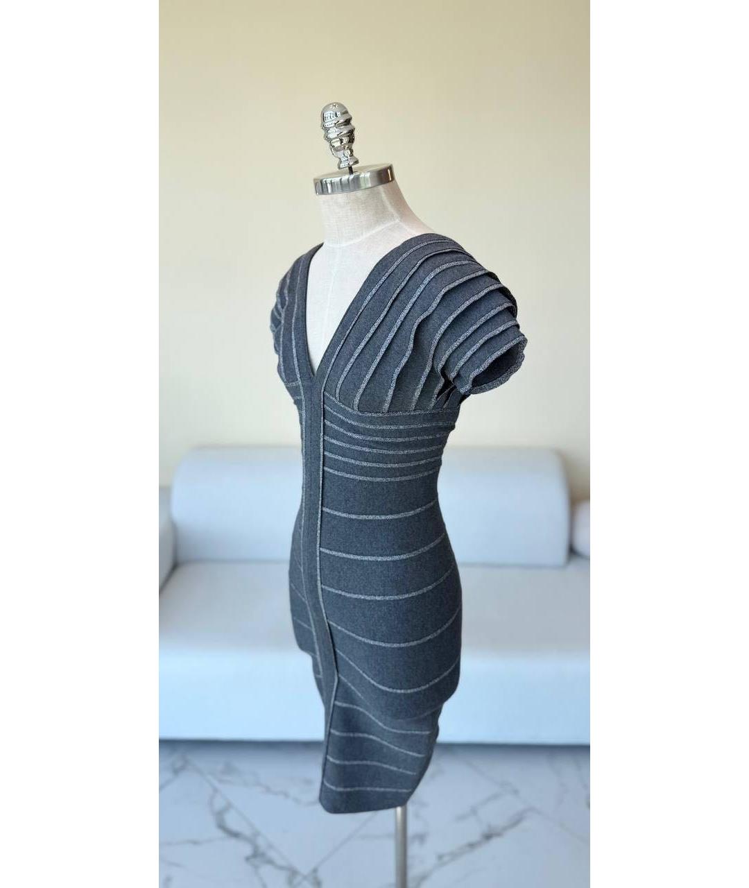 HERVE LEGER Антрацитовое повседневное платье, фото 4