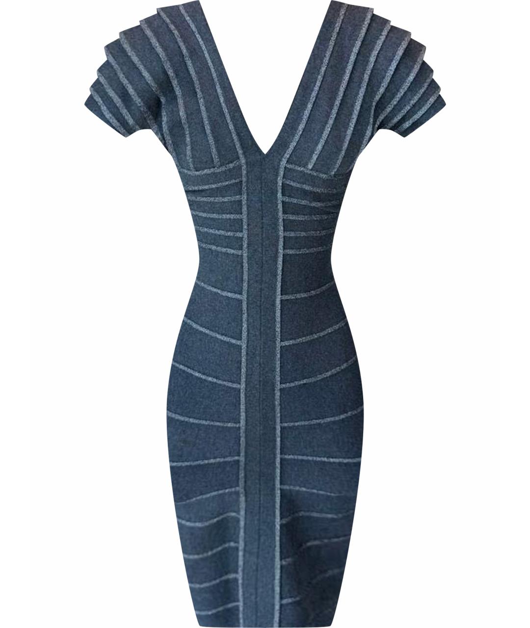 HERVE LEGER Антрацитовое повседневное платье, фото 1
