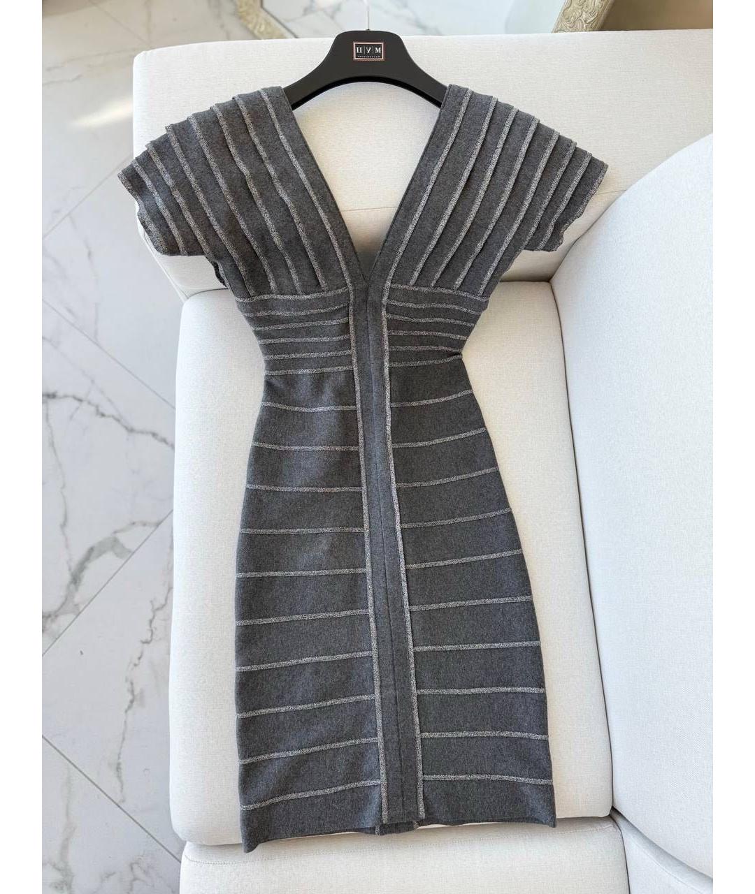HERVE LEGER Антрацитовое повседневное платье, фото 3