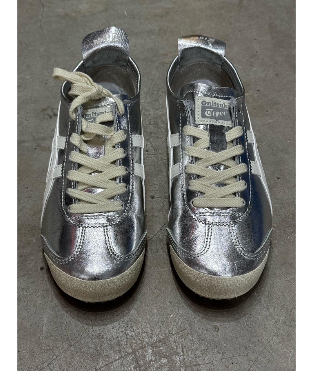 ONITSUKA TIGER Серебряные кожаные кроссовки, фото 2