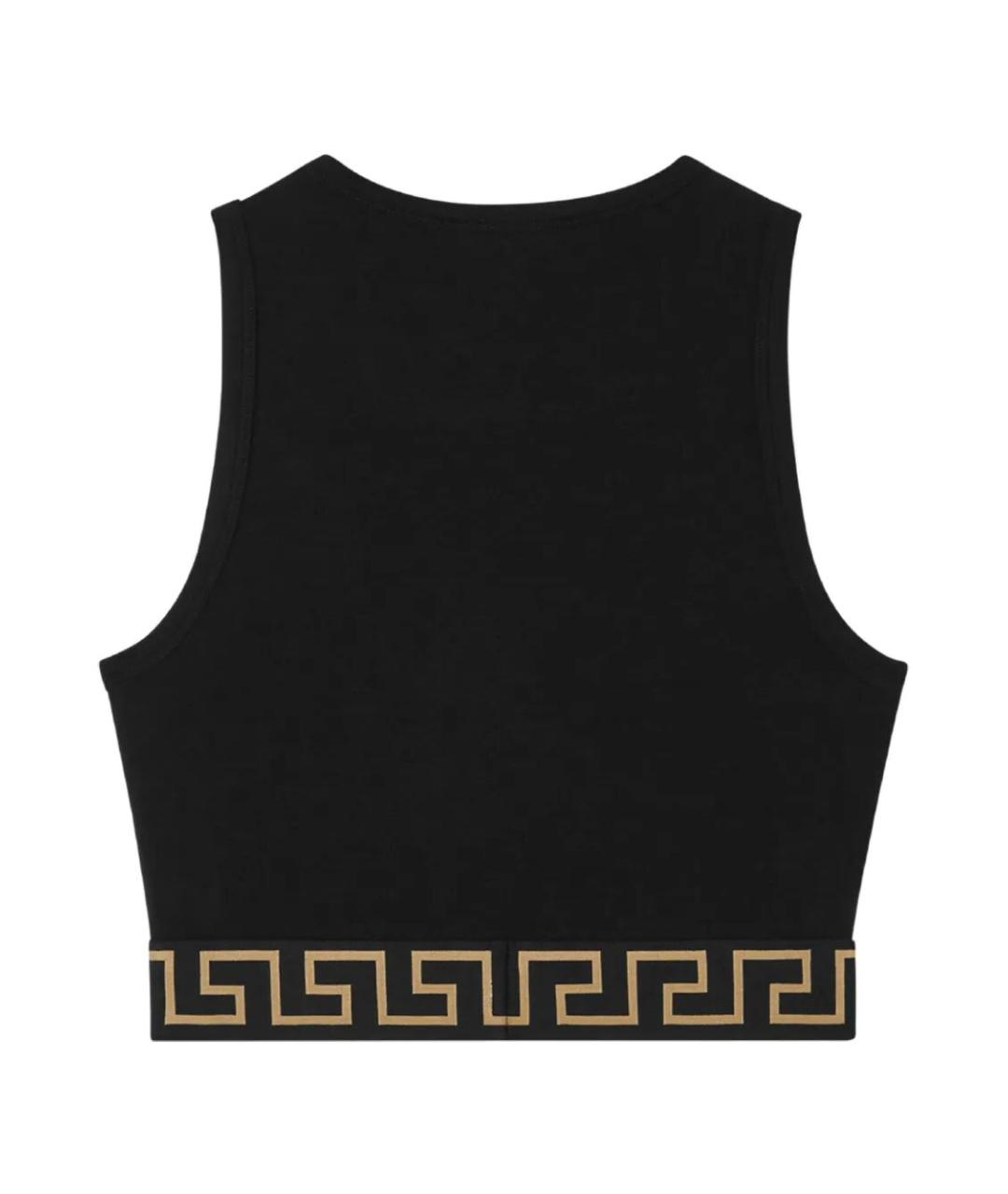 VERSACE Черная хлопковая майка, фото 2