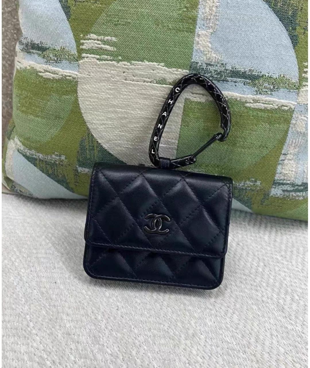 CHANEL Черный кожаный кошелек, фото 2