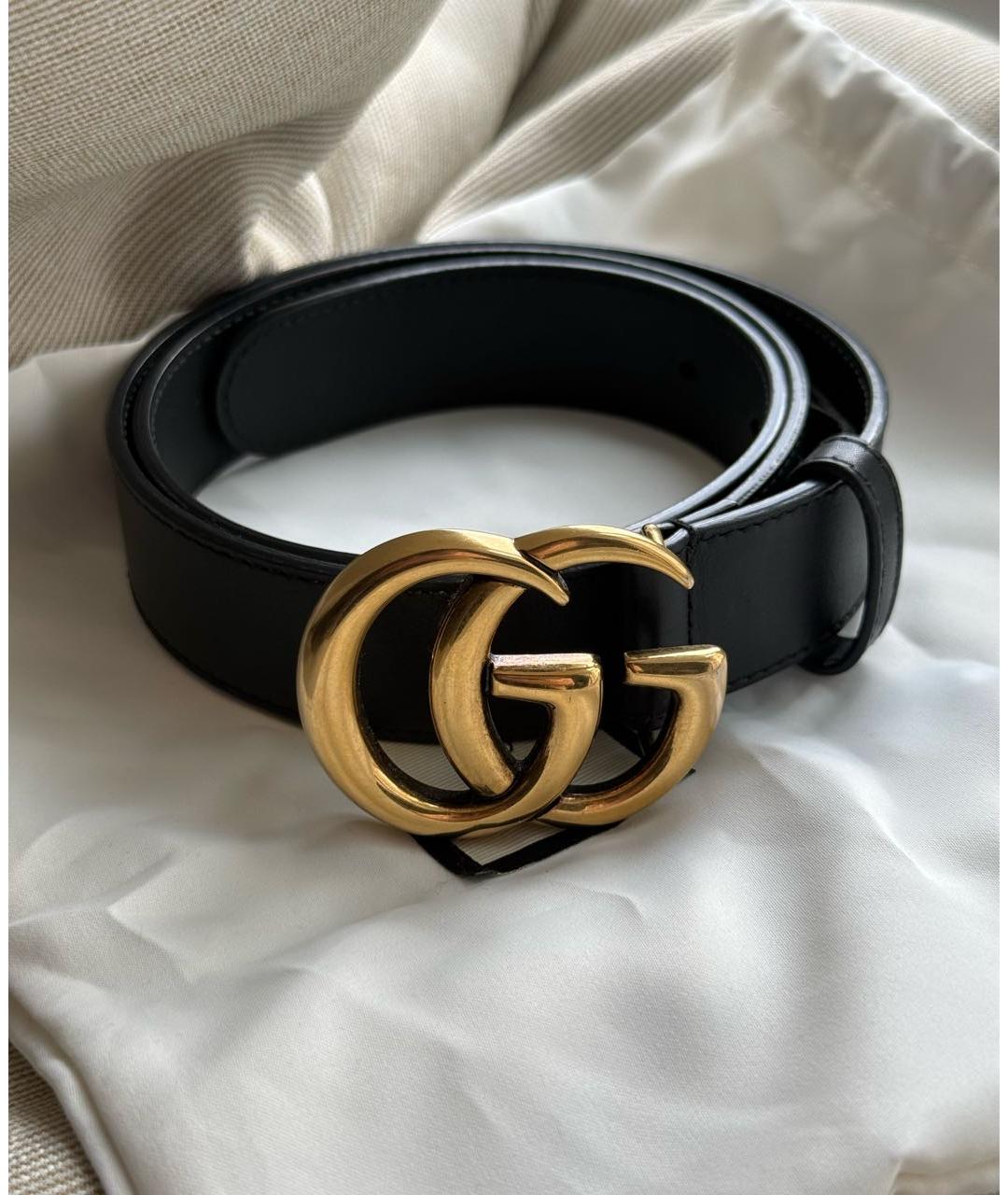 GUCCI Черный кожаный ремень, фото 4