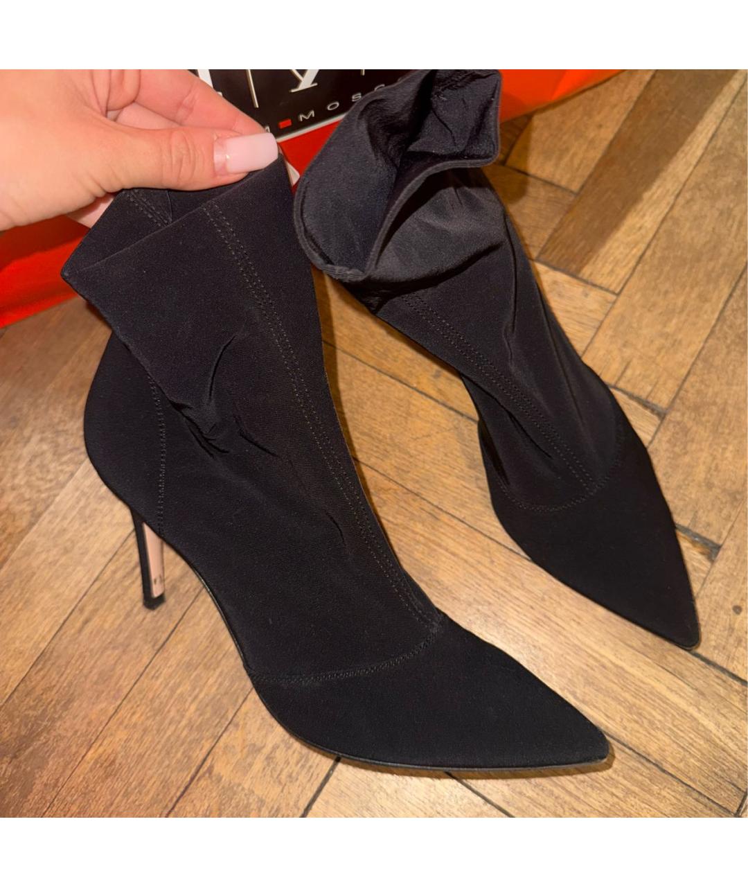 GIANVITO ROSSI Черные текстильные ботильоны, фото 4